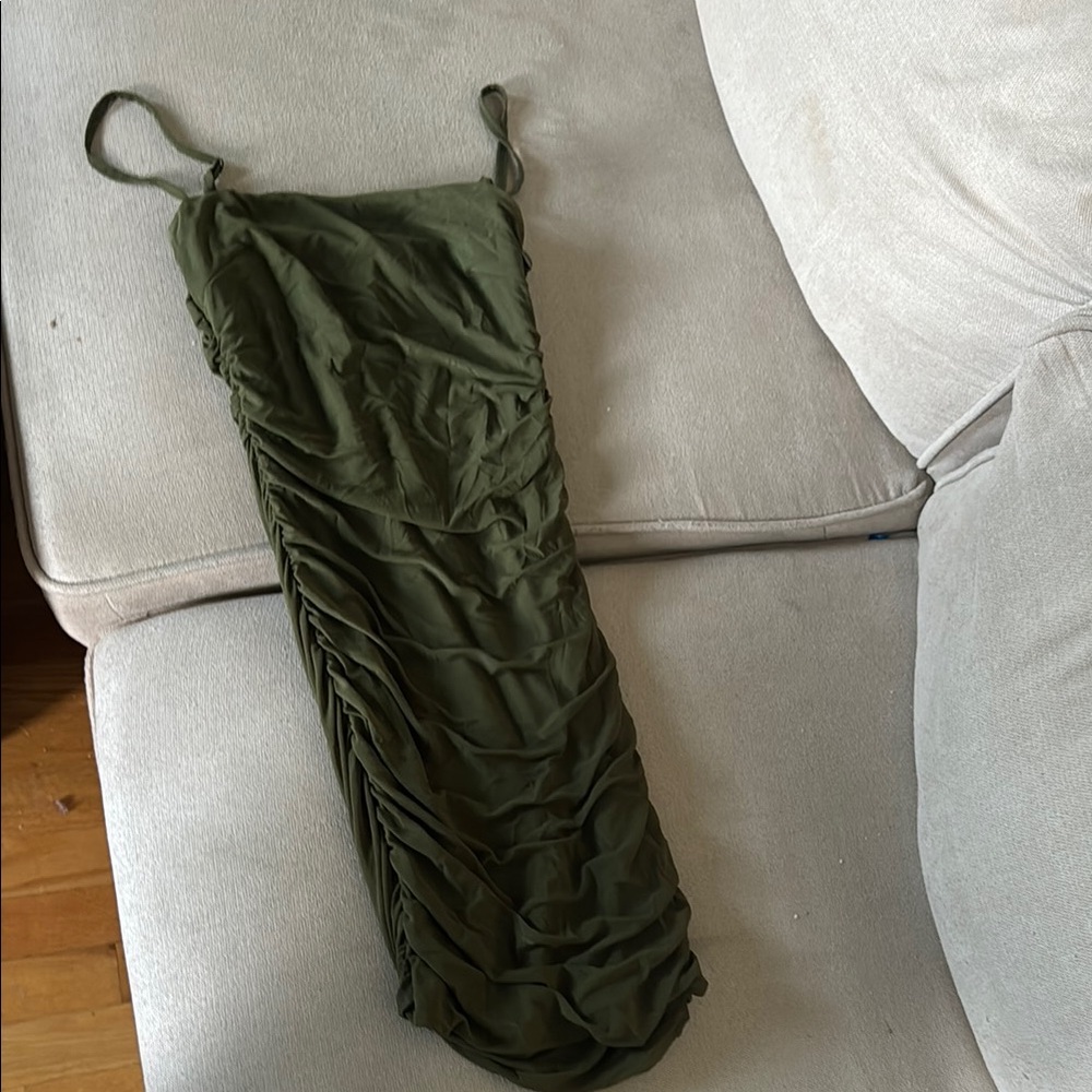 Green Ruched Dress